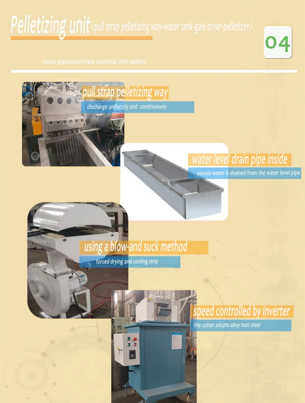 Fully Automatic Waste Plastic Bottle Flakes Recycling Granule Pellet Machine with Mother and Baby 100-800kg/H